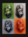 Présentions de masque a gaz de différente couleurs